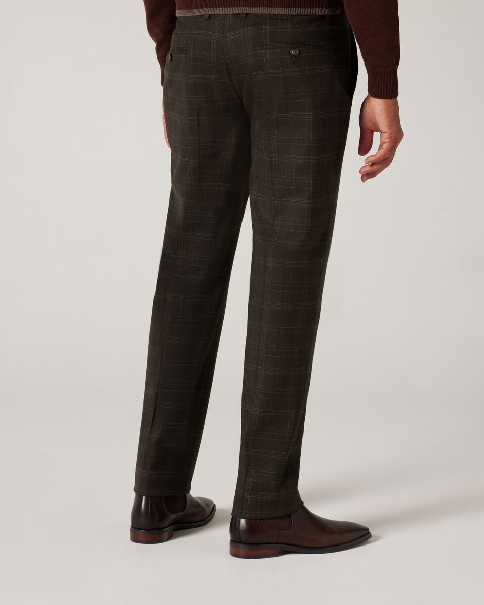 Regular Stretch Wool Check Tailored Pant
